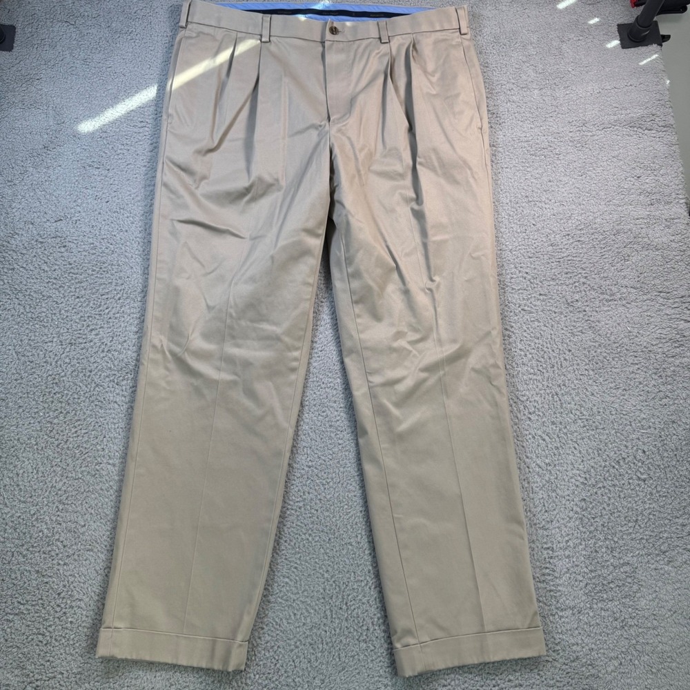 Brooks Brothers Advantage Chino Stretch Elliot Fit Pleated Khaki Pants 40x31
